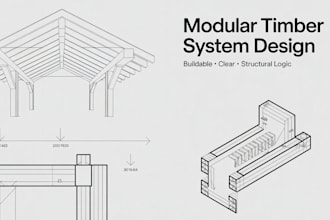 design a modular timber system with clear structural logic and drawing