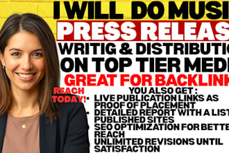 write music press release distribution, PR distribution, submit press release
