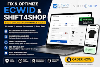 fix ecwid and shift4shop payment errors checkout issues mobilebugs speed and SEO