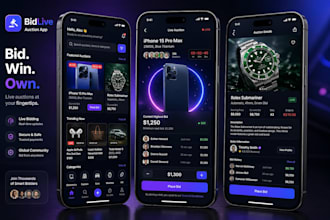 create auction app, live bidding app, auction website