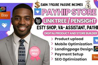 setup payhip store, linktree, payhip website, payhip online digital, pensight