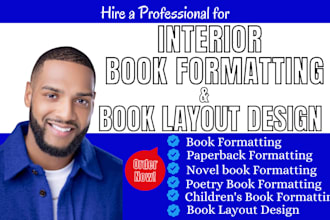 do interior book formatting and layout design for novel poetry book formatting
