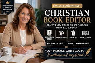 copy line edit christian book memoir, format devotional sermon, daily prayer