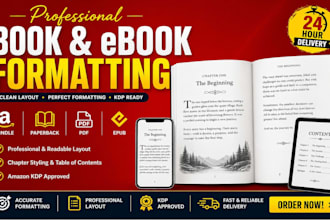 book formatting, ebook formatting, book cover design, book layout design