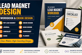 design interactive fillable ebook, workbook journal pdf lead magnet on canva