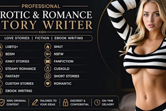be your erotic ghostwrite on kinky, bdsm, nfsw, smut, lesbian