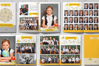 design school yearbook memory book family photobook, graduation class photo