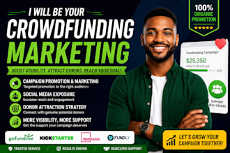 promote crowdfunding kickstarter gofundme indiegogo fundraising campaign