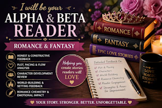 be your alpha beta reader, romance beta reader, fantasy beta reader