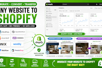 migrate convert wordpress website squarespace joomla wix prestashop to shopify