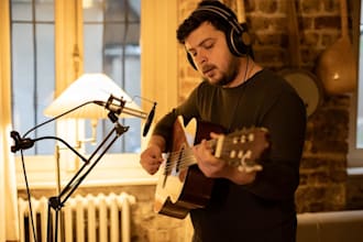 write and record indie folk and indie pop songs with male vocals