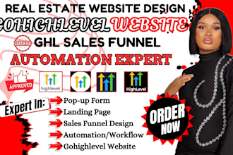 build gohighlevel real estate website, gohighlevel sales funnel, ghl automation