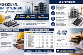 be quantity surveyor for quantity takeoff, material takeoff and cost estimation