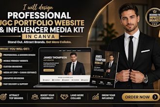 design professional ugc portfolio website  influencer media kit in canva