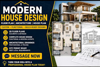 design modern, functional and buildable house plans and floor plans
