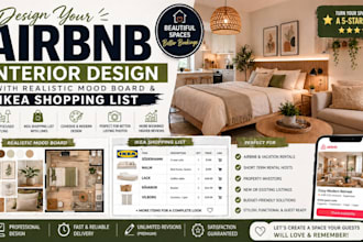 design your airbnb interior with realistic mood board and ikea shopping list