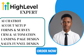be your gohighlevel expert go highlevel landing page sales funnel crm workflow