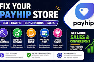 fix your payhip store traffic website seo store audit payment fix sales funnel