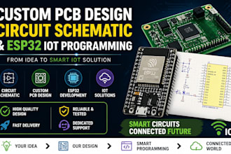 design custom pcb design circuit schematic and esp32 lot programming expert