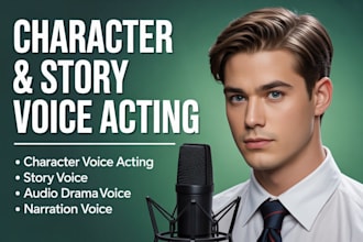 perform deep male character voice for storytelling