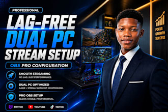 set up dual PC obs stream with zero lag and pro audio setup