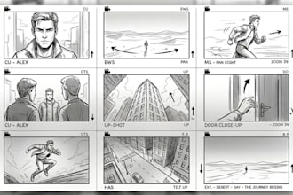draw storyboard for animation or explainer
