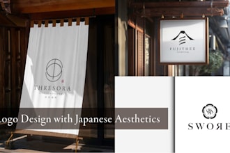 design a modern japanese minimalist logo for your brand