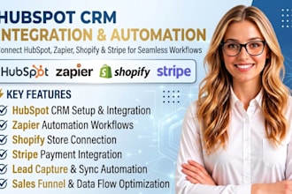 integrate hubspot CRM zapier shopify automation workflow