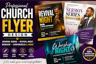 design sermon series, revival church flyer, worship social media flyer