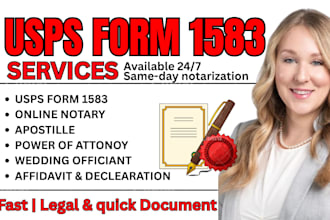 notarize your document online, usps form 1583, affidavits, poa, legal document