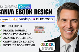 design a fully editable canva ebook, journal with a custom professional layout