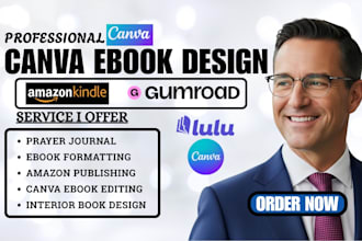 design a fully editable canva ebook, journal with a custom professional layout
