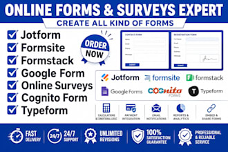 create google form, jotform, typeform, cognito form, paperform, survey quiz form