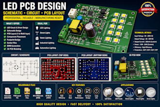 led pcb, schematic, circuit and pcb layout for pcb lighting electronics