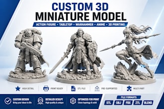sculpt 3d miniature action figure warhammer tabletop anime character 3d printing