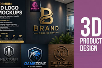 create realistic 3d logo mockup for your brand identity