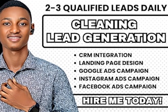 cleaning leads, cleaning facebook ads, cleaning google ads, cleaning video ads