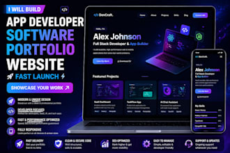 build app developer software portfolio website fast launch showcase