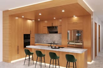 design modern scandinavian apartment interior with realistic 3d rendering