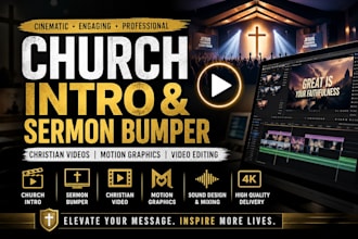 create church intro, sermon bumper, christian video, motion graphics