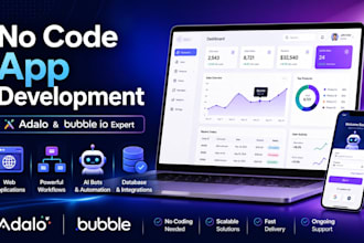 build your no code app, web application using adalo and bubble io