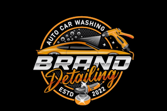 detailing auto mobile and car wash logo design