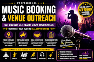 pitch your music to venues festivals and promoters