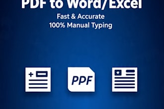 convert PDF to word excel with manual typing