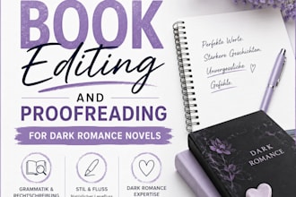 do german book editing and proofreading for romance novels