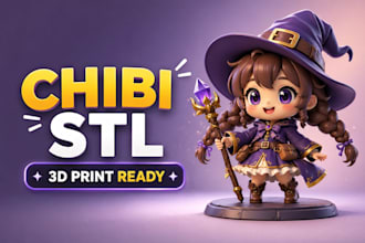 create a cute chibi figure stl for 3d printing