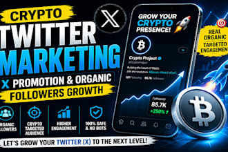 do crypto twitter x marketing promotion for organic followers growth