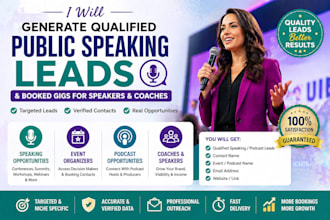 generate qualified  speaking leads and booked for coaches
