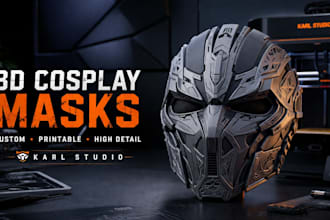 create custom 3d printable cosplay masks and helmets with high details