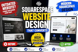 build modern squarespace website, design or redesign sqaurespace website
